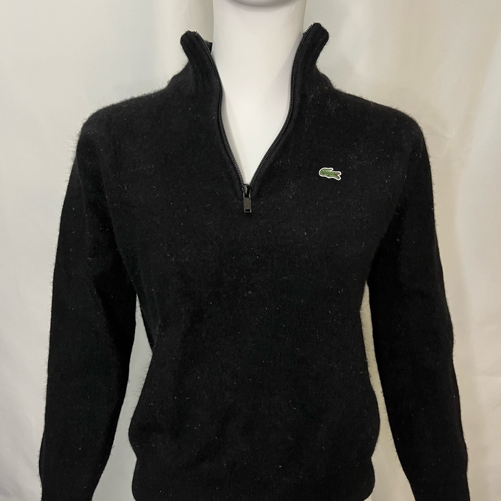 Lacoste Women's Black Half-Zip Sweater